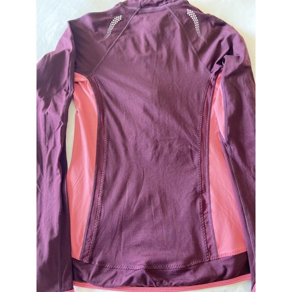 MNG womens activewear 1/4 zip  up pull over red thumb hole size M - Picture 11 of 11